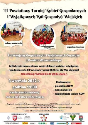 Plakat II Powiatowy Turniej Kobiet Gospodarnych i Wyjątkowych Kół Gospodyń Wiejskich