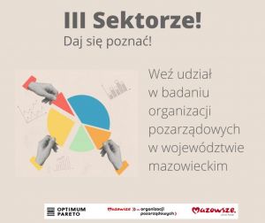Plakat weź udział w badaniu organizacji pozarządowych w województwie mazowieckim