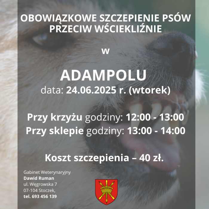 szczepienie psów Adampol