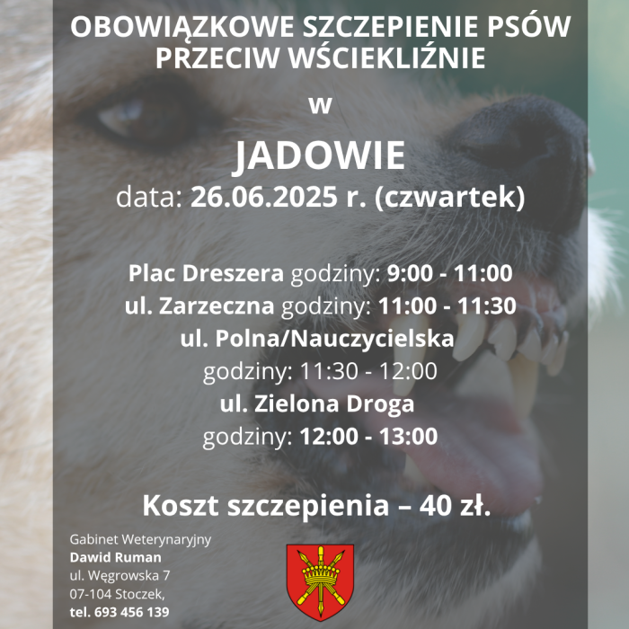 szczepienie psów Jadów