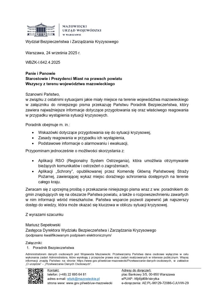 Pismo do JST w sprawie poradnika bezpieczeństwa, RSO i aplikacji Schrony_page-0001