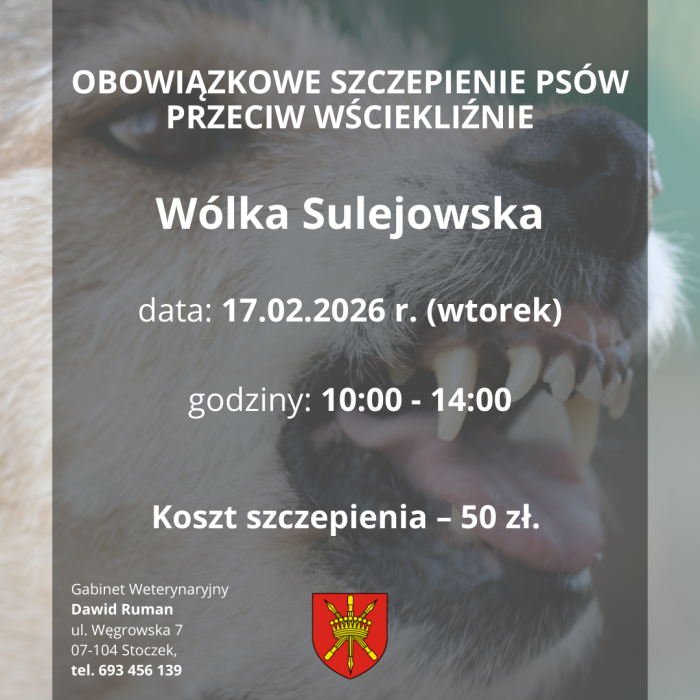 szczepienie psów wólka sulejowska