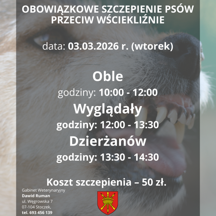 szczepienie psów oble wyglądały dzierżanów