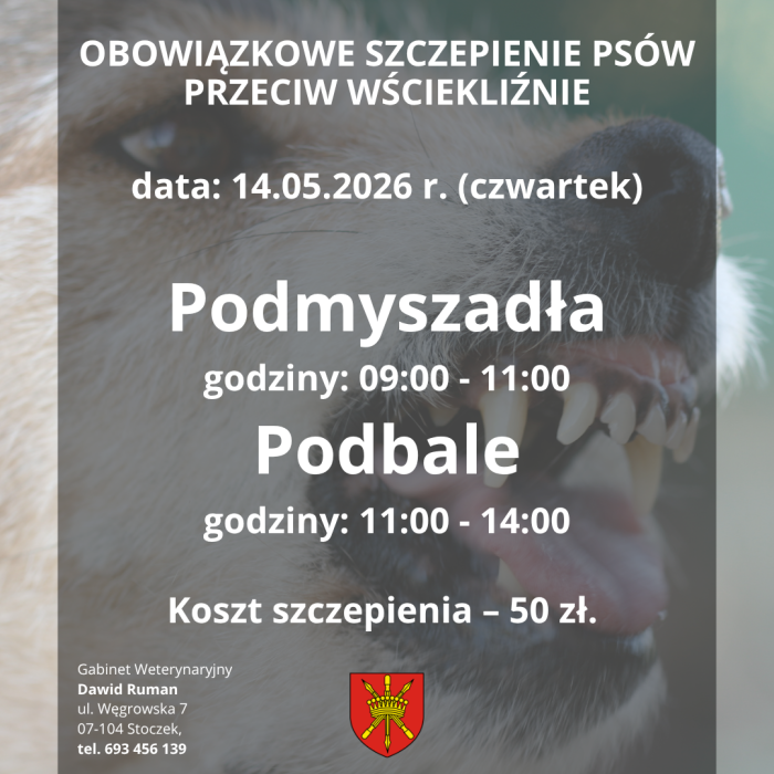 szczepienie psówPodbale Podmyszadła