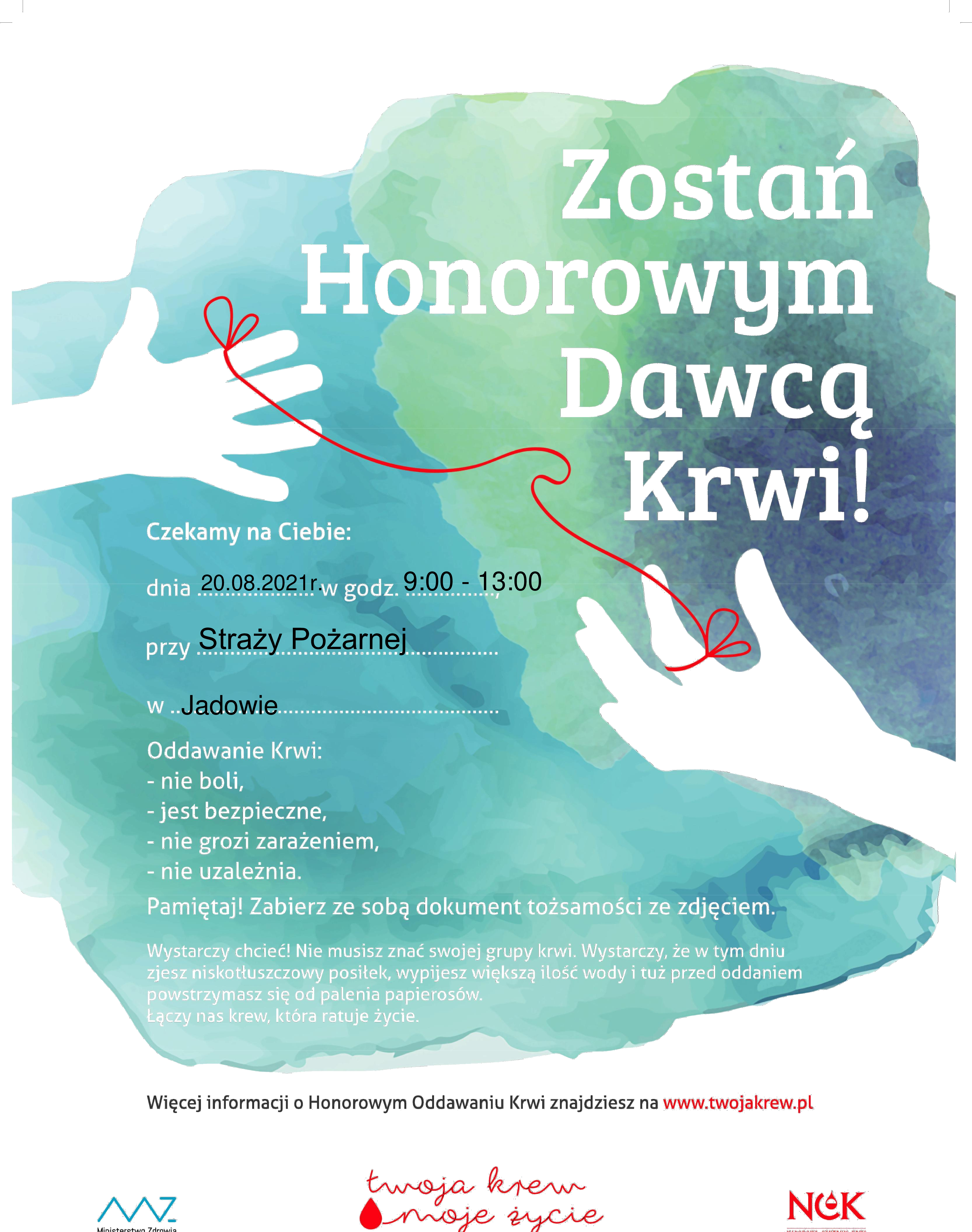 Honorowe oddawanie krwi w Jadowie