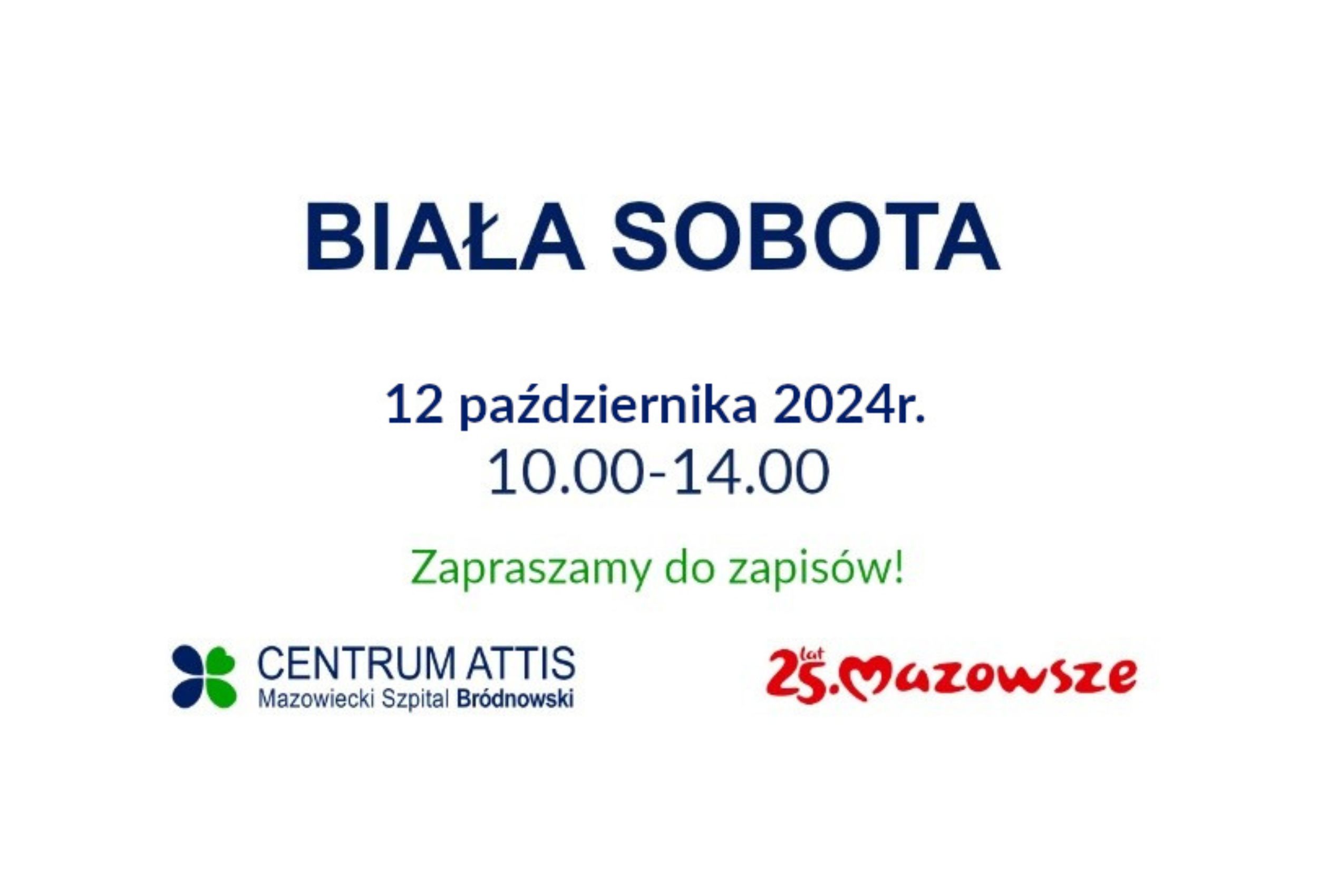 Biała sobota - dzień otwarty dla pacjentów