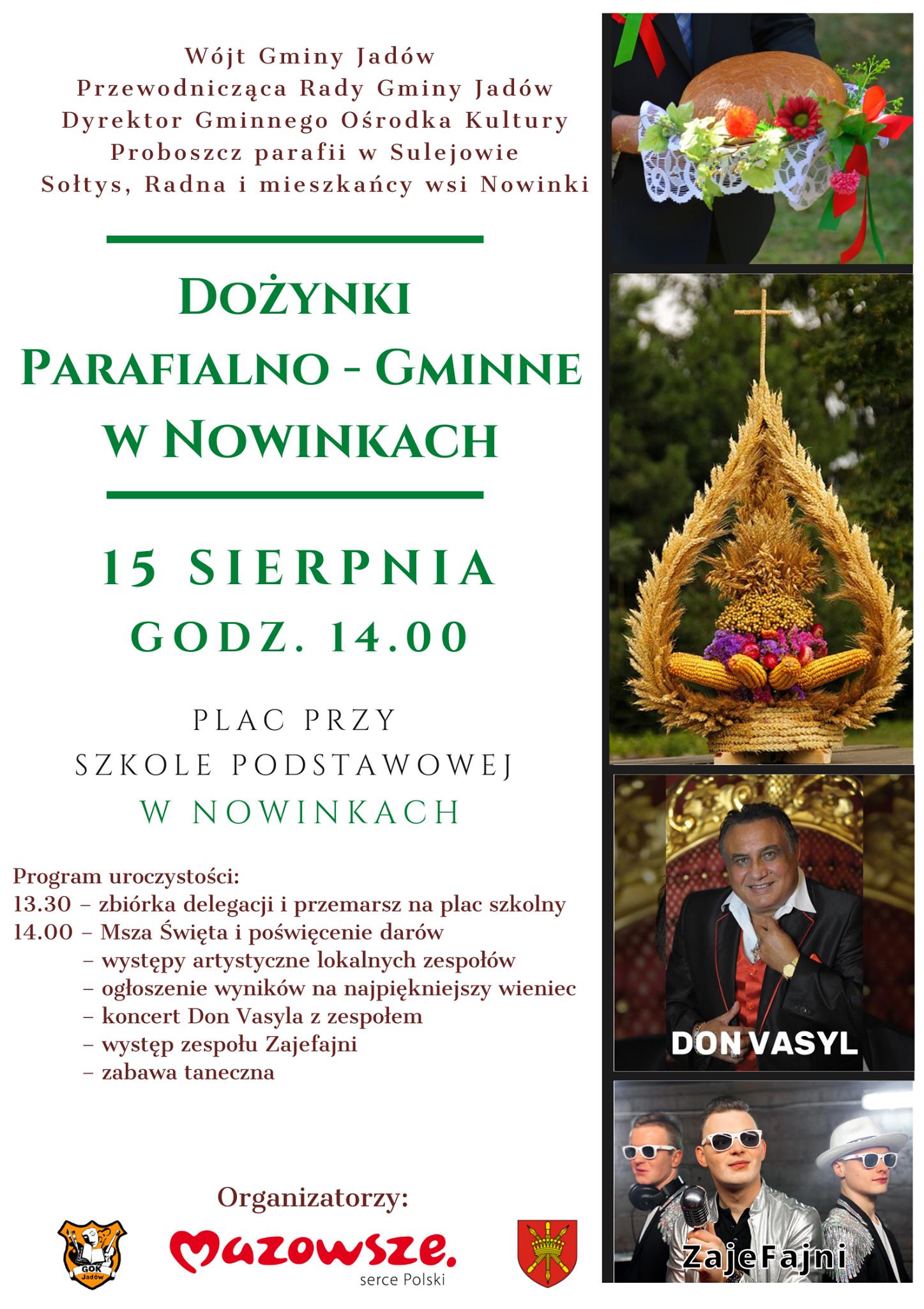 Dożynki w Nowinkach już w najbliższą niedzielę