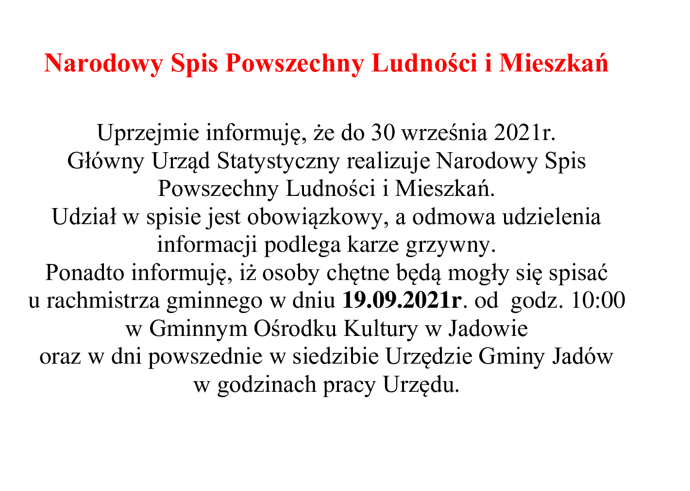 Już w najbliższą niedzielę możesz się spisać w GOK-u