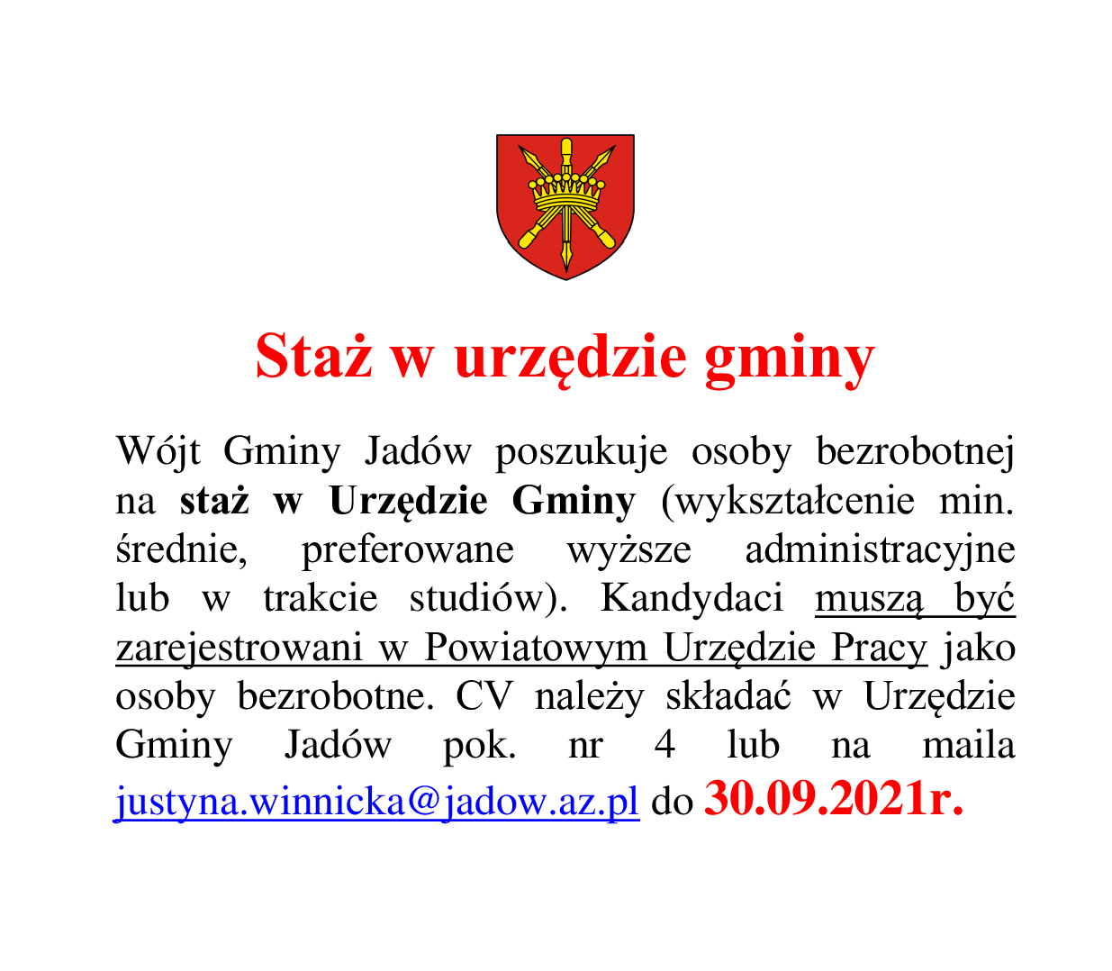 Staż w urzędzie