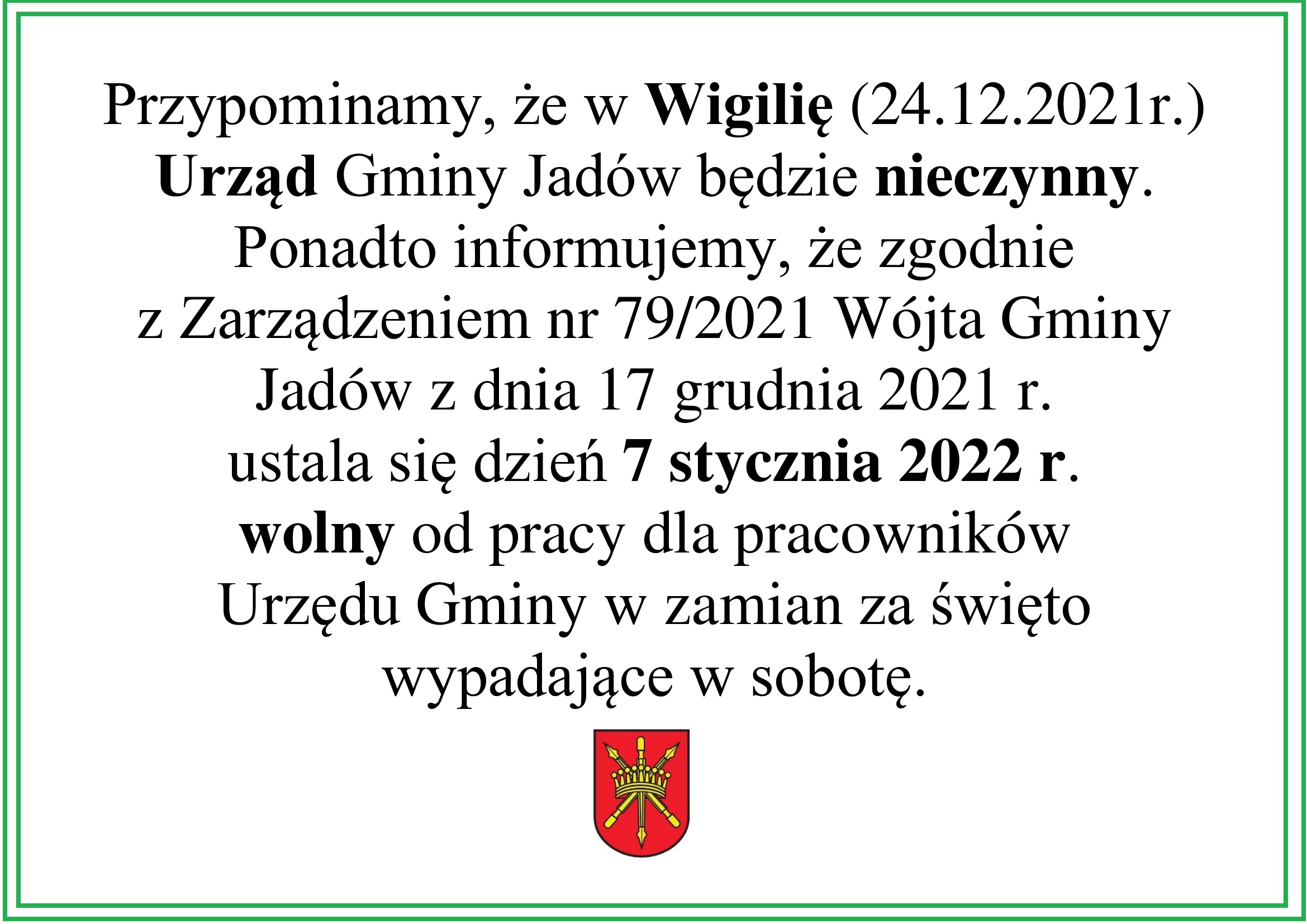 Dni wolne w GOPS