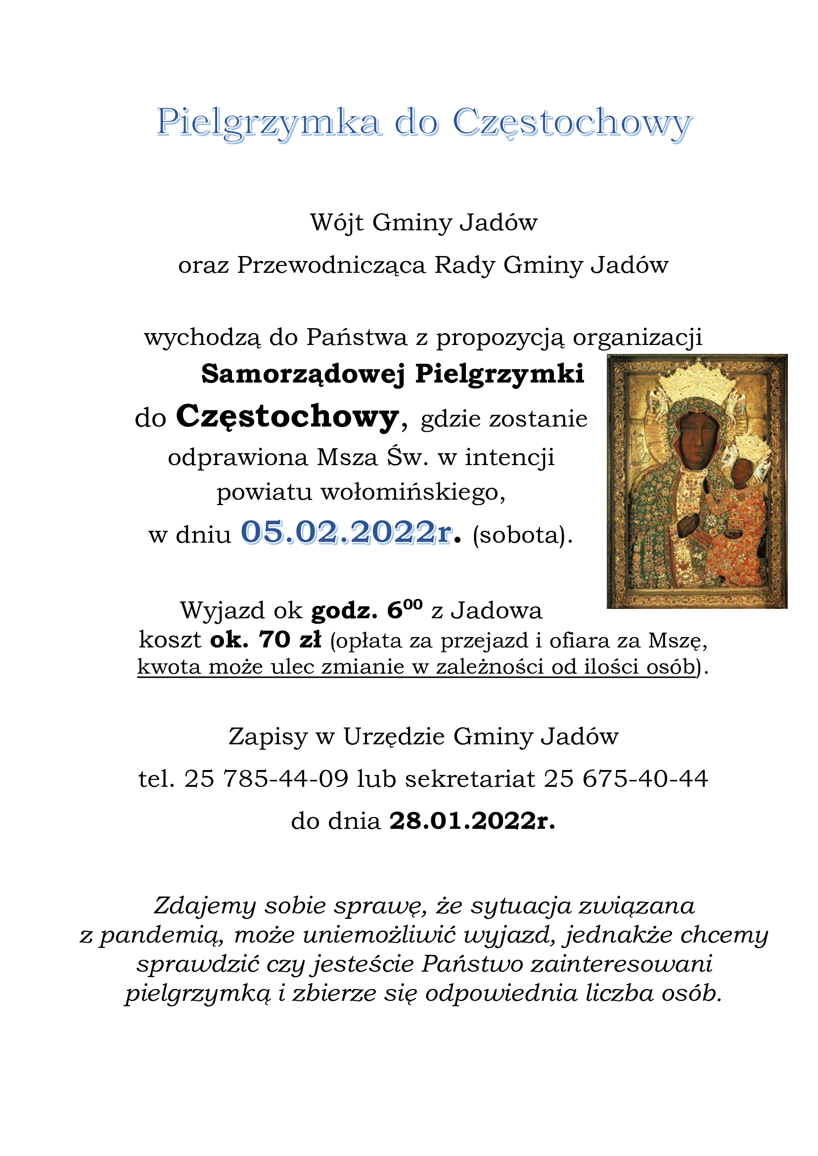 Pielgrzymka do Częstochowy