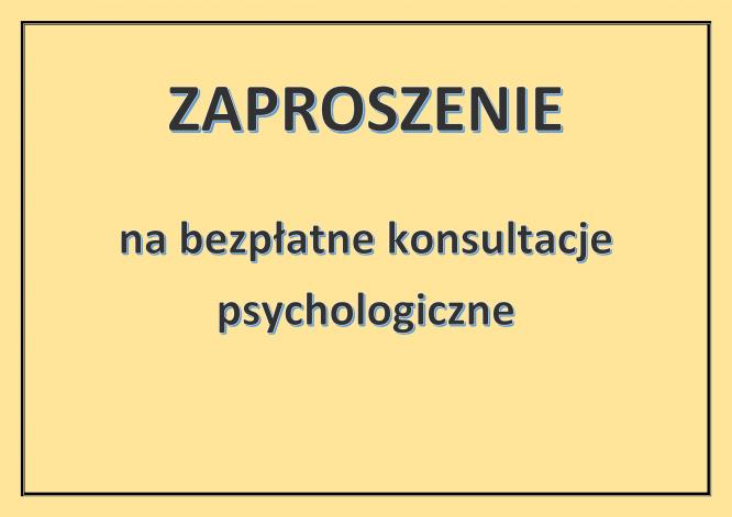Zaproszenie na bezpłatne konsultacje psychologiczne