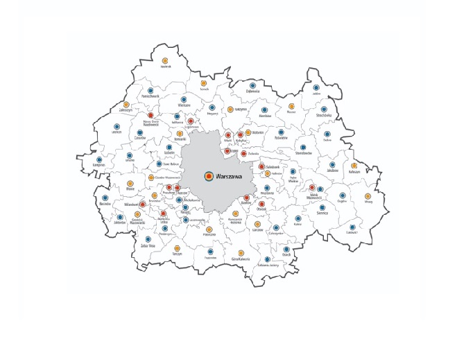 Mapa Metropolii Warszawskiej